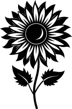 Stylish Sunflower Silhouette vector