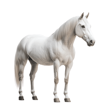 Majestic White Horse Standing Gracefully png