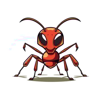 Colorful cartoon ant with big eyes and exaggerated features in a playful pose vector