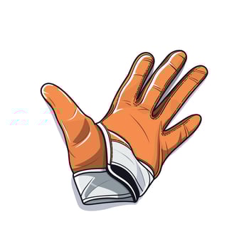 Catching glove used in sports for catching and batting practice in bright orange color vector