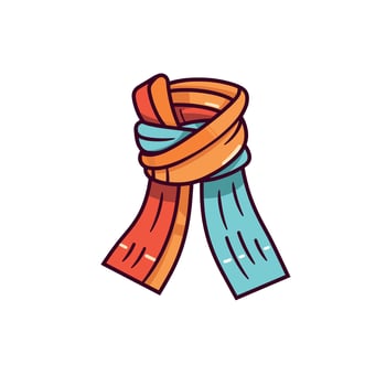 Colorful scarf tied in a stylish knot against a plain background vector
