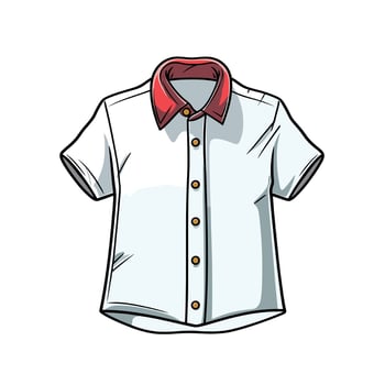 Classic short sleeve shirt with red collar design suitable for casual wear and events vector