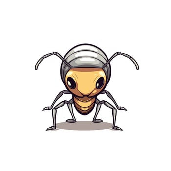 Cartoon representation of a cheerful ant in a playful style with vibrant colors vector