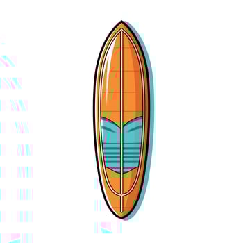 Colorful paddleboard design with an orange and blue color scheme vector
