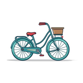 Vintage bicycle with a wicker basket on a sunny day vector