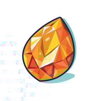 Bright orange gemstone with facets and vibrant colors vector