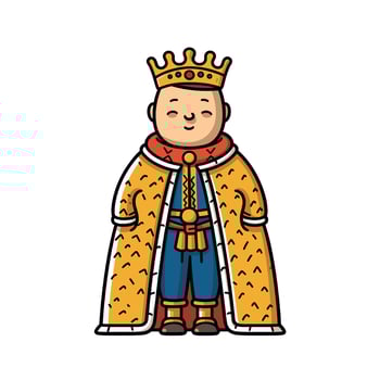 King in ornate robes and crown smiling confidently vector