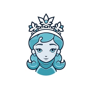Elegant character design featuring a blue-haired princess vector