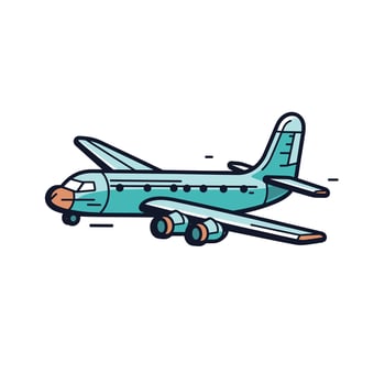 Vintage airplane flying in a clear blue sky vector