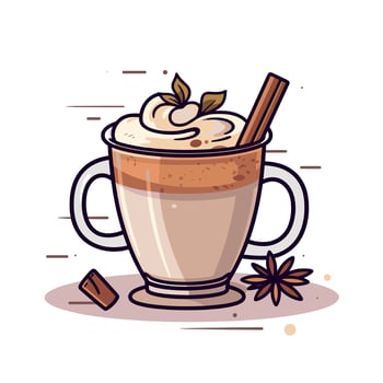 Creamy dessert beverage with spice and sweetness vector