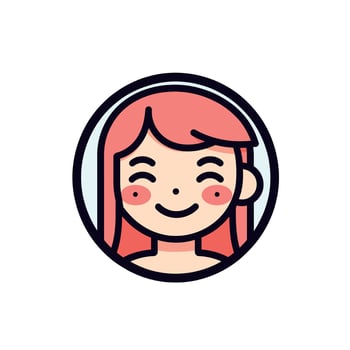 Red-haired, cheerful character vector