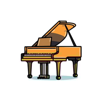 Grand piano in a cozy music room setting vector