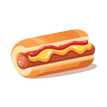 Classic hot dog with mustard and ketchup topping vector