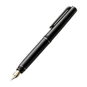 Elegant Black Fountain Pen Writing Tool Office Supply Stationery png