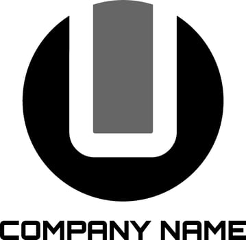 black and white U letter logo vector