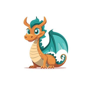 Cute cartoon dragon character with bright colors and playful design vector
