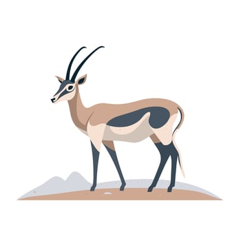 illustration of a gazelle standing on sandy terrain vector
