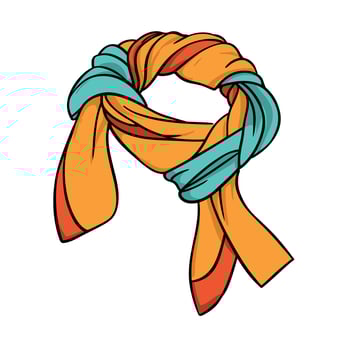 Stylish scarf with vibrant colors and unique patterns for fashion accessories vector