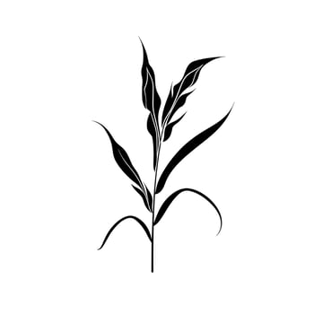 Elegant silhouette of a corn plant depicting nature's beauty in simplistic design vector