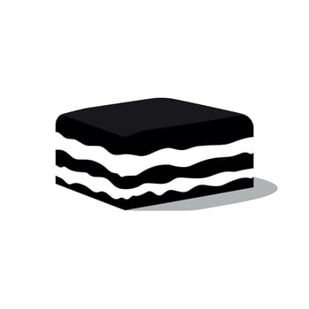 Delicious dessert featuring layers of chocolate and cream on a light background vector