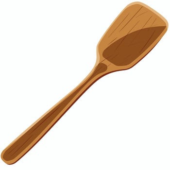 Wooden spatula used for cooking and baking in the kitchen vector