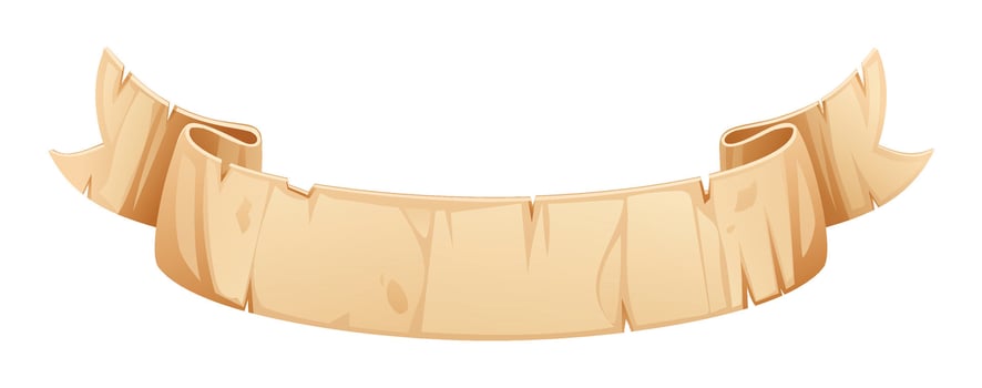 Parchment scroll banner, blank vintage paper in ribbon style. Cartoon illustration vector