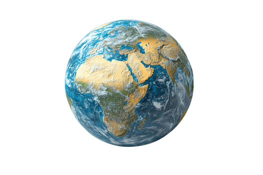 Earth Globe Shows Continents Oceans, Transparent Background png