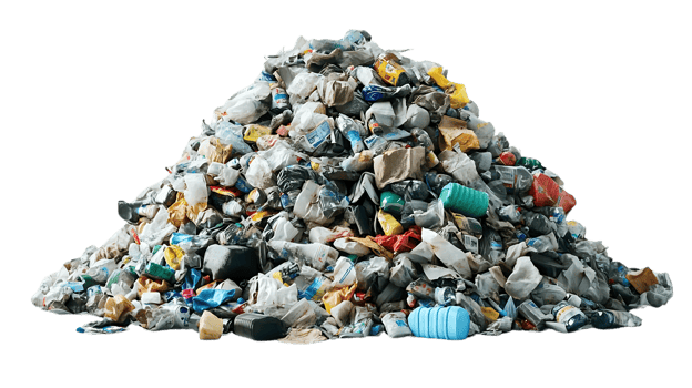 Waste Pile Forms a Huge Mountain, Showing Environmental Impact on a Transparent Background png