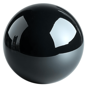 Create a Glossy Black Sphere with Transparent Background png