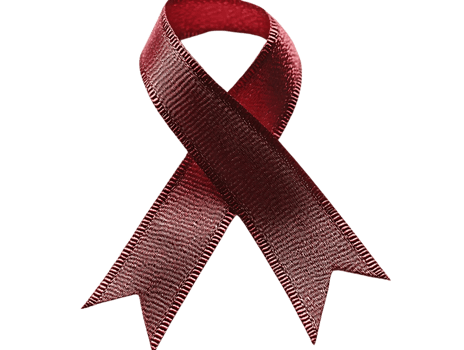 Create a Maroon Ribbon with Transparent Background, Design a Simple, Elegant Ribbon for Awareness Campaigns. png