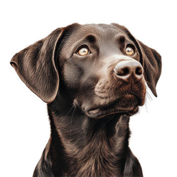 A curious dog gazes thoughtfully against a clean transparent background, capturing a moment of reflection and wonder, a dogs, transparent background. png