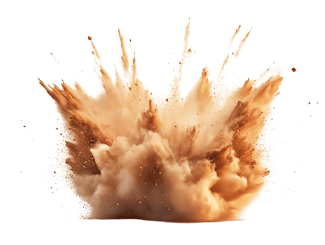 Dust Explodes in Brown Cloud, Transparent Background png
