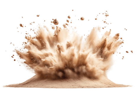 Sand Explodes Upwards Creating a Transparent Background png