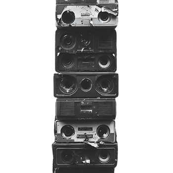 Retro Boomboxes Stacked, Transparent Background png