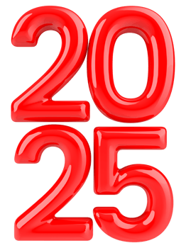 2025 Number Red 3D Render png