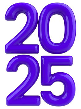 2025 Number Purple 3D Render png