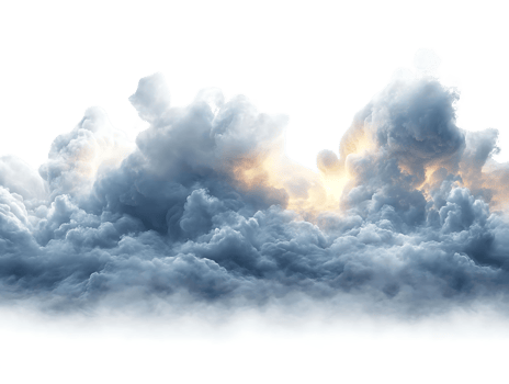 Cloudscape, Dramatic Cumulus Clouds with Transparent Background png