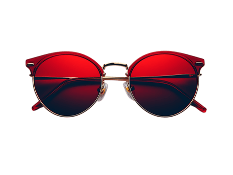 Red Round Sunglasses with Transparent Background png