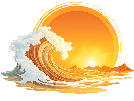 Ocean Wave Crashing Sunset Background Transparent png