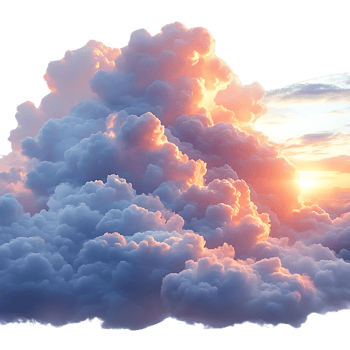 Clouds Glow at Sunset, Transparent Background Image Resource png