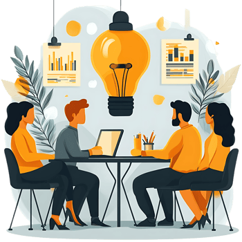 Team Brainstorming Ideas, Generating Creative Solutions with Transparent Background png