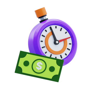 Time Management 3D Icon. Profit Management 3D Icon png