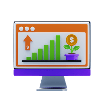 Profit Chart 3D Icon. Business Growth 3D Icon png