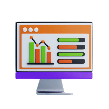 Down Chart 3D Icon. Decrease Chart 3D Icon png