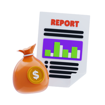 Business Report 3D Icon. Sale Report 3D Icon png