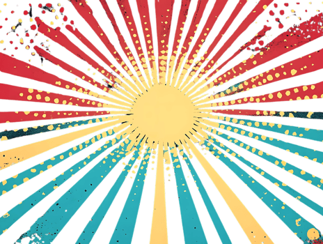 Create Stunning Designs with a Transparent Background, Sunburst Rays, Retro Style png