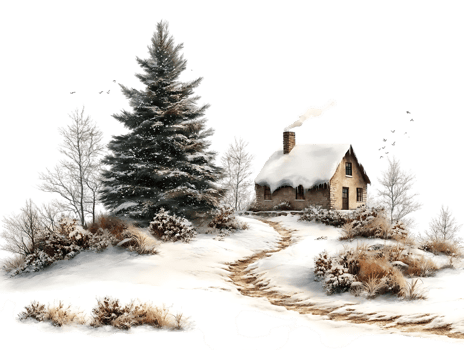Winter house transparent png