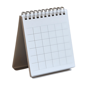 Create Blank Desk Calendar with Transparent Background png