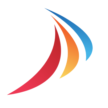 The logo for the company is colorful and has a wave shape png