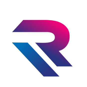 The logo for r, with a blue and purple color scheme png